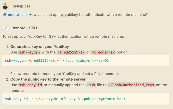 Asking Remote - SSH participant about remote auth