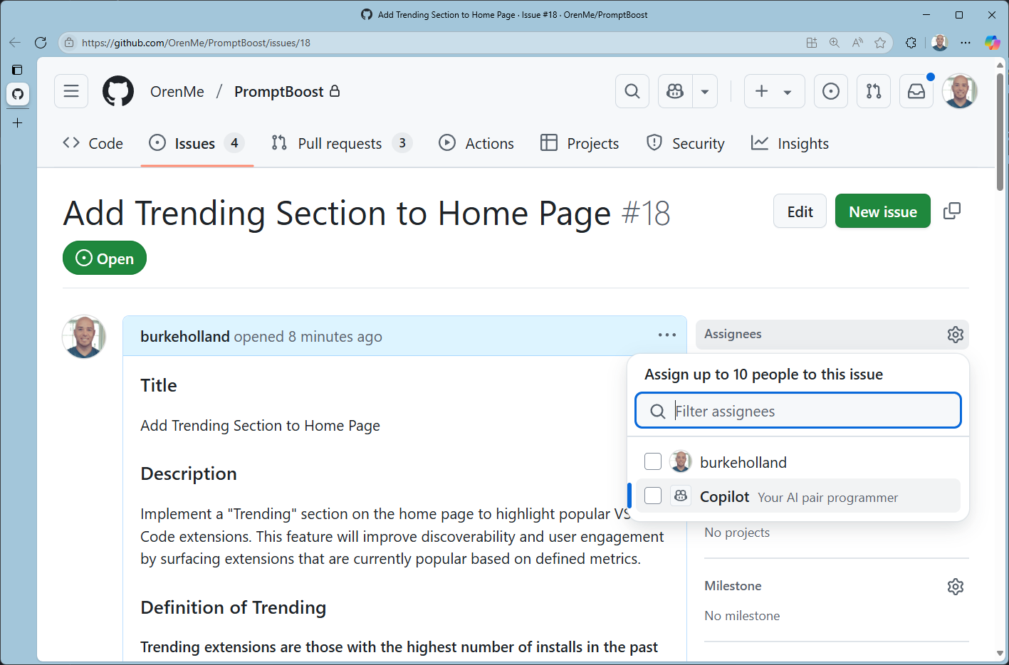 Copilot Coding Agent on GitHub