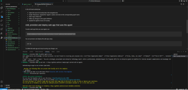 Screenshot that shows azd init