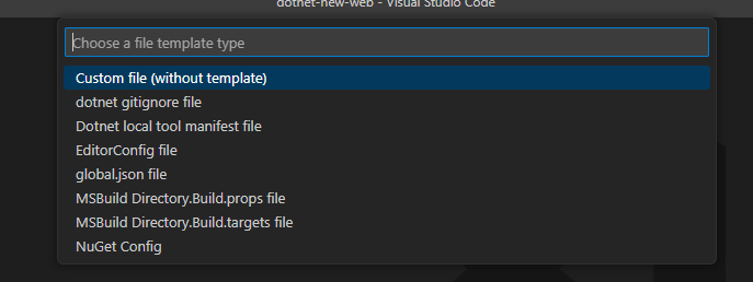 Add new file from Command Palette
