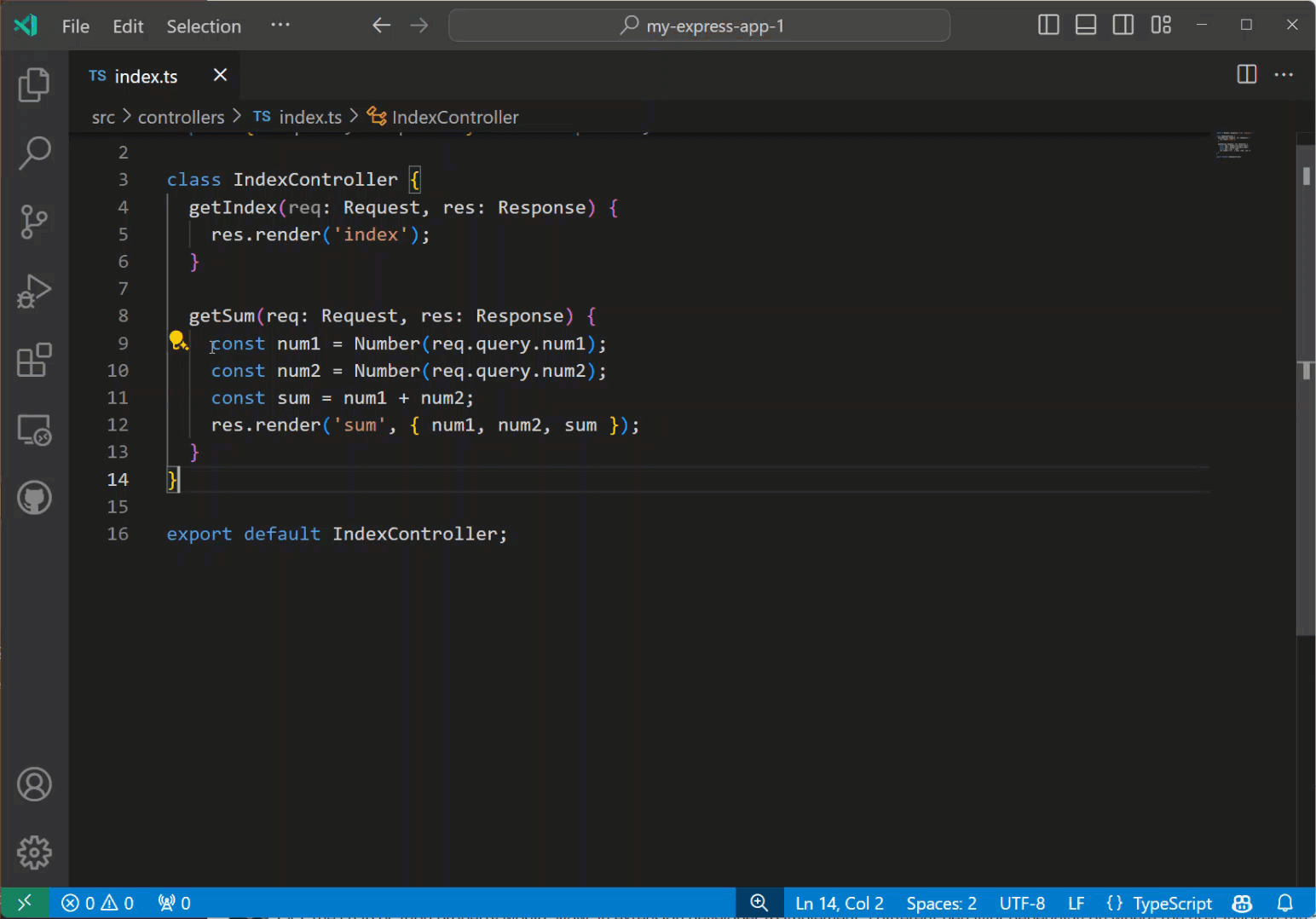 Video of launching the Refactor Preview panel by pressing on the Code Actions control.