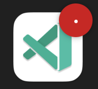 Screenshot of the VS Code dock icon showing an agent confirmation as a badge.