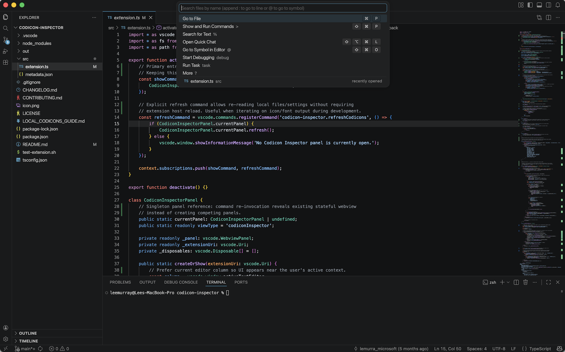 Screenshot of the new dark themes in VS Code.