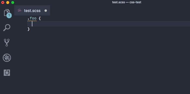 SCSS @-keywords completion
