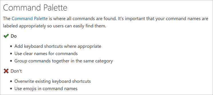 Extension guidelines for contributing to the Command Palette